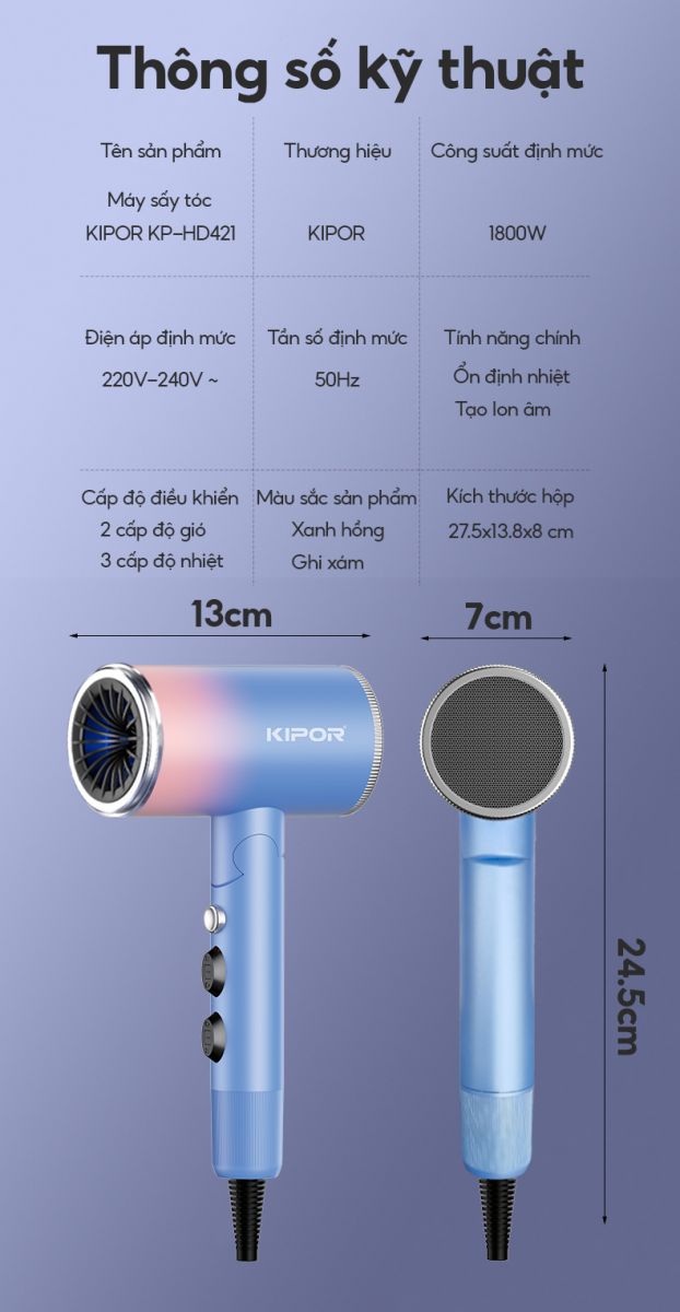 Máy sấy tóc KIPOR KP-HD421 10